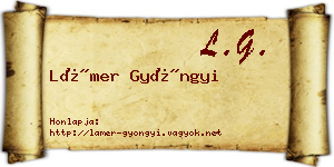 Lámer Gyöngyi névjegykártya